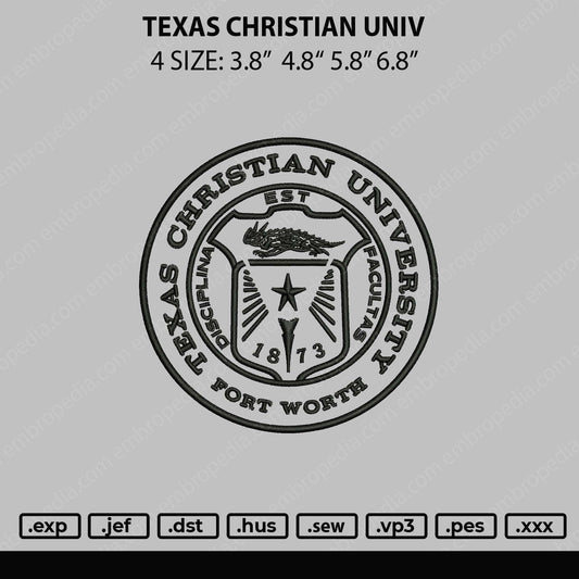 Texas Christian Univ Embroidery File 4 sizes