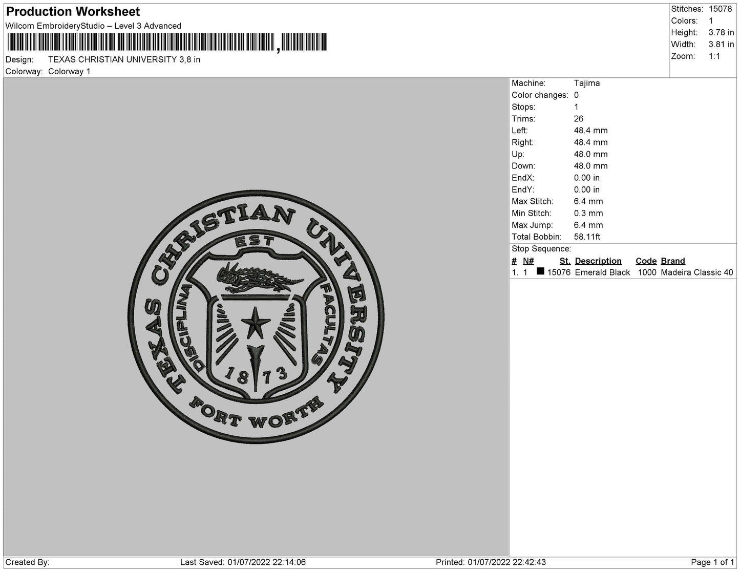 Texas Christian Univ Embroidery File 4 sizes
