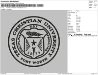 Texas Christian Univ Embroidery File 4 sizes