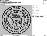 Texas Christian Univ Embroidery File 4 sizes