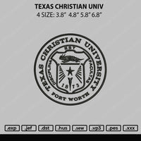 Texas Christian Univ Embroidery File 4 sizes