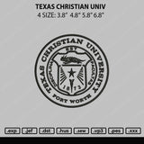 Texas Christian Univ Embroidery File 4 sizes