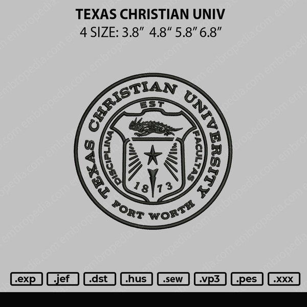 Texas Christian Univ Embroidery File 4 sizes