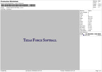 Texas F Embroidery File 6 sizes