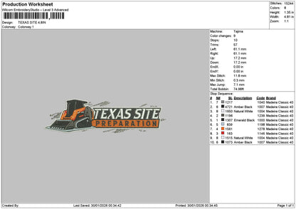 Texastext 2901 Embroidery File 6 sizes