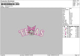 Texas Kuro Embroidery File 6 sizes