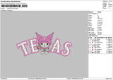 Texas Kuro Embroidery File 6 sizes