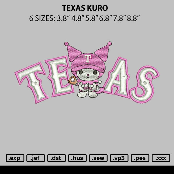 Texas Kuro Embroidery File 6 sizes