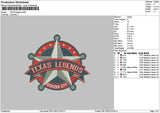 Texastext 2811 Embroidery File 6 sizes