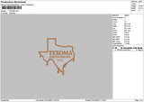 Texomatext Embroidery File 6 sizes