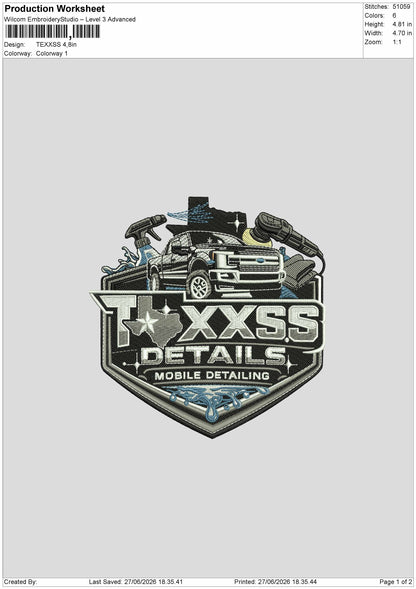Txxstext Embroidery Machine Design File 6 sizes