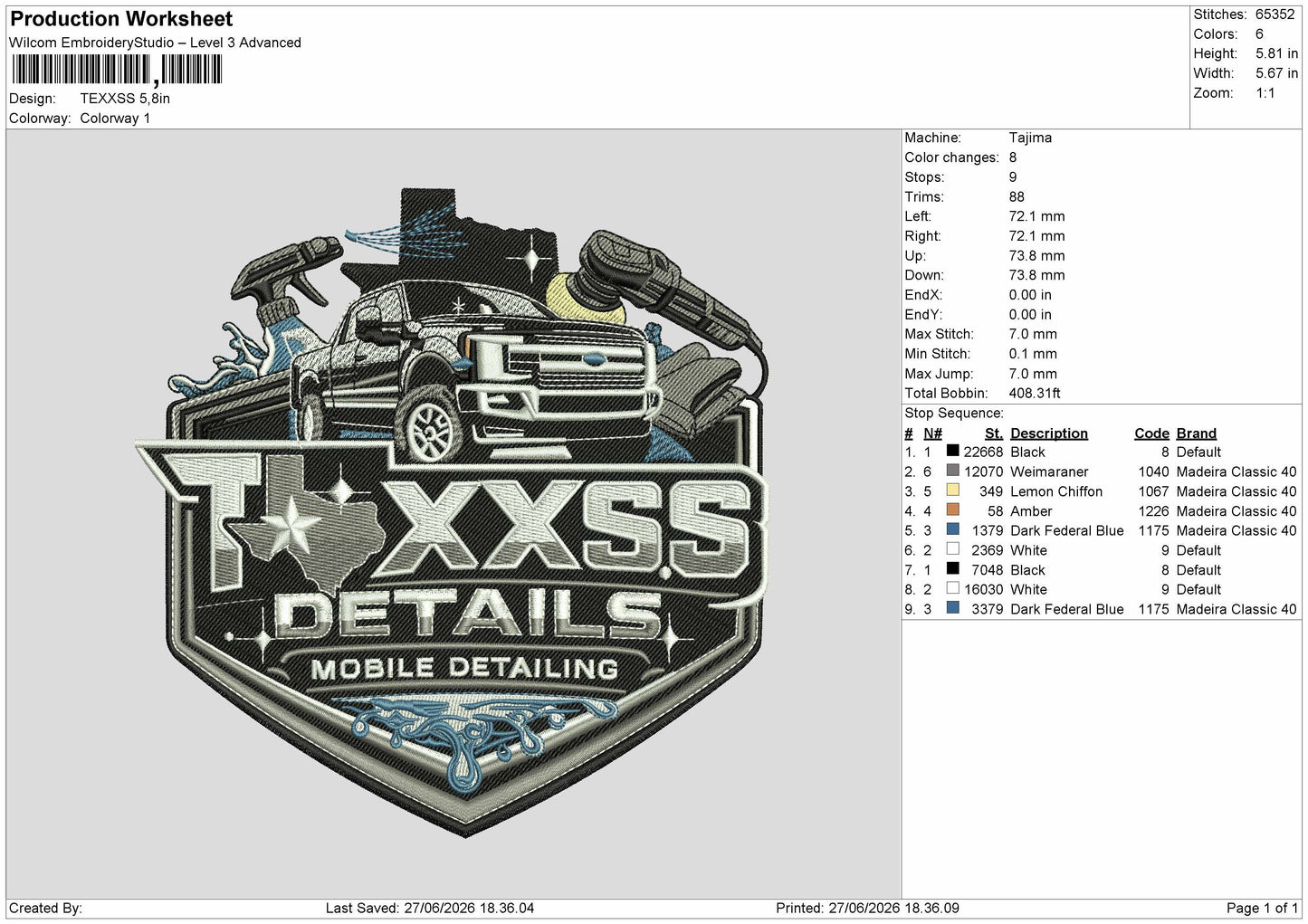 Txxstext Embroidery Machine Design File 6 sizes