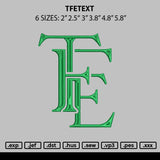 Tfetext Embroidery File 6 sizes