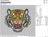 Tiger Head Embroidery File 5 size