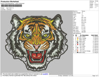 Tiger Head Embroidery File 5 size