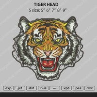 Tiger Head Embroidery File 5 size