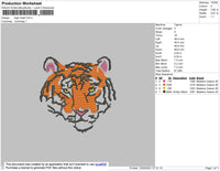 Tiger Head Embroidery File 4 size