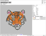 Tiger Head Embroidery File 4 size