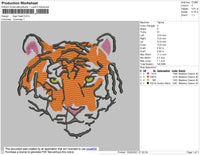 Tiger Head Embroidery File 4 size