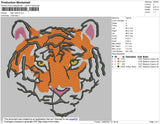 Tiger Head Embroidery File 4 size