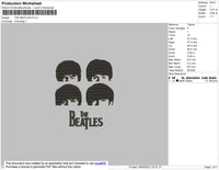 The Beatles Embroidery File 4 size