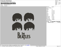 The Beatles Embroidery File 4 size