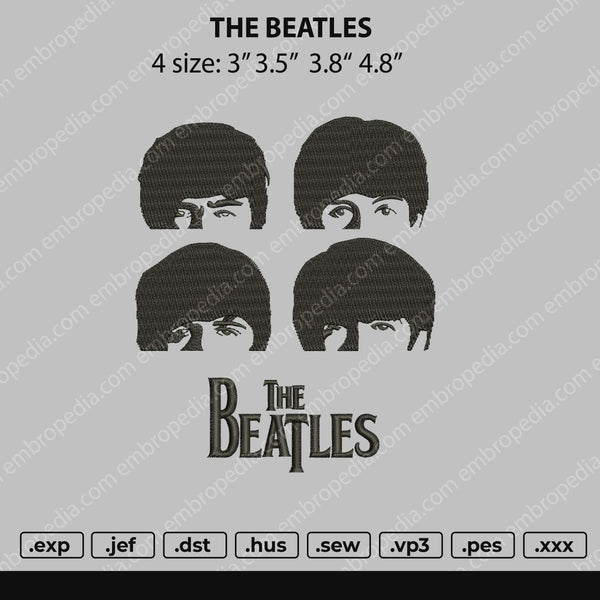 The Beatles Embroidery File 4 size