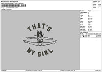 My Girl Outline Embroidery File 6 sizes