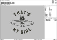 My Girl Outline Embroidery File 6 sizes