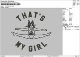 My Girl Outline Embroidery File 6 sizes