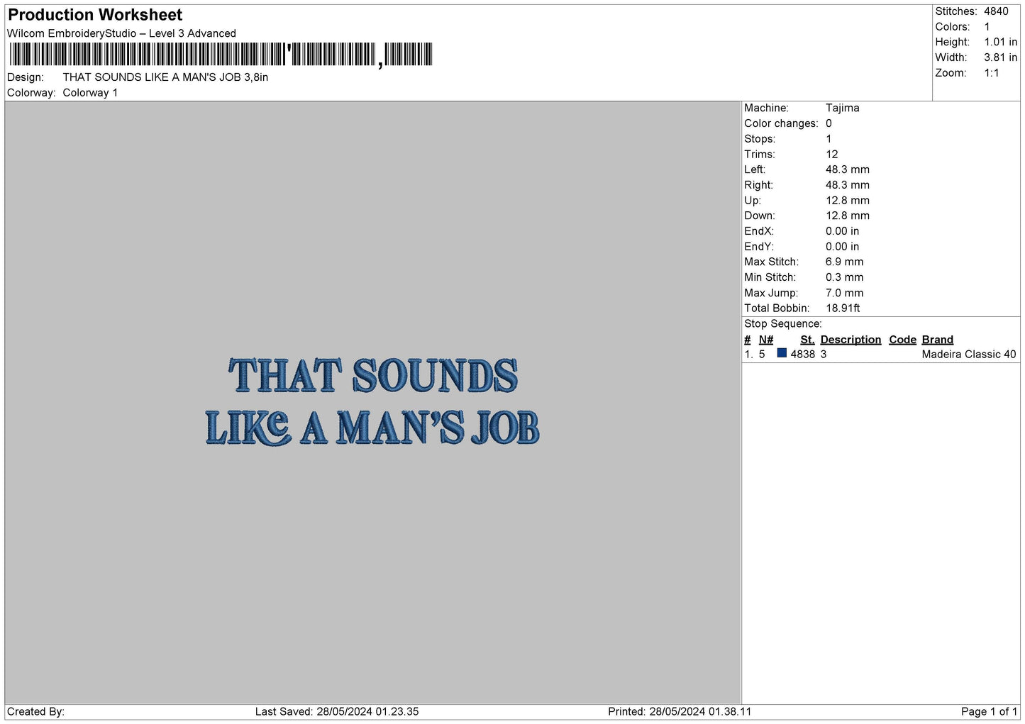 Soundstext Embroidery File 6 sizes