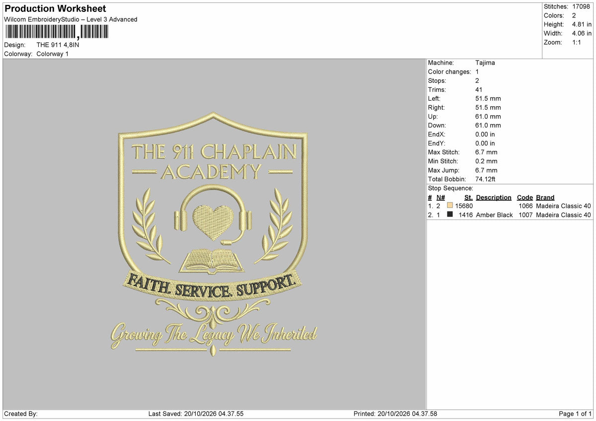 Academy Text Embroidery Machine Design File 6 sizes