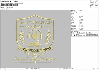 Academy Text Embroidery Machine Design File 6 sizes