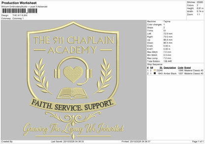 Academy Text Embroidery Machine Design File 6 sizes