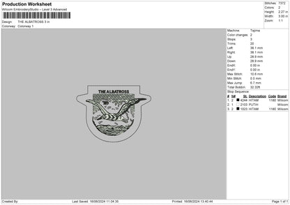 Albatrosstext Embroidery File 6 sizes