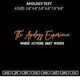 Apology Text Embroidery File 6 sizes