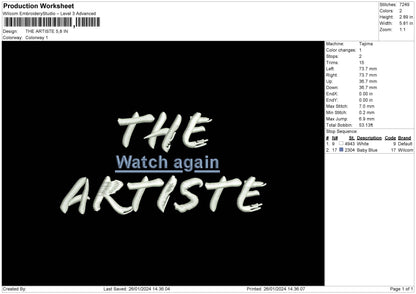 Artistetext Embroidery File 6 sizes