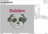 The Bubbles dog Embroidery File 6 sizes