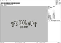 Cool Aunt 24 Embroidery File 6 sizes