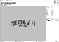 The Cool Aunt Embroidery File 6 sizes