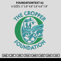 Foundationtext 02 Embroidery File 6 sizes