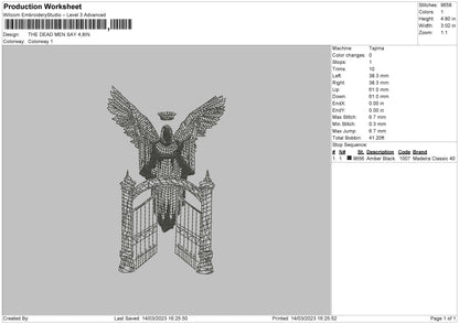 Angelic Embroidery File 6 sizes