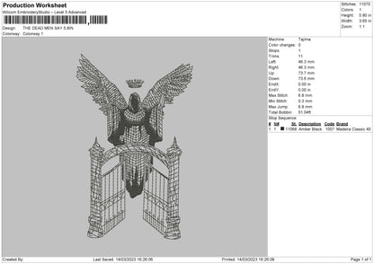 Angelic Embroidery File 6 sizes