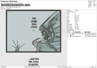 The Game Was Over Embroidery File 4 sizes