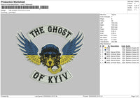 The Ghost Of Kyiv Embroidery File 4 size