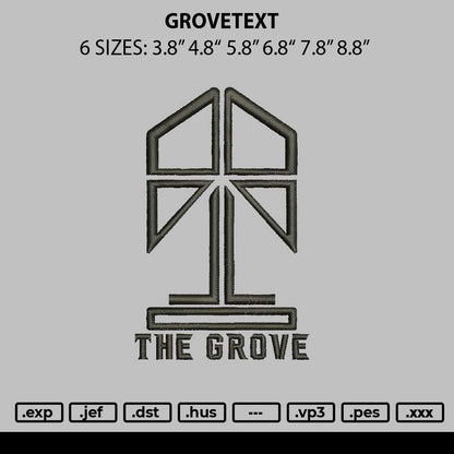 Grovetext Embroidery File 6 sizes