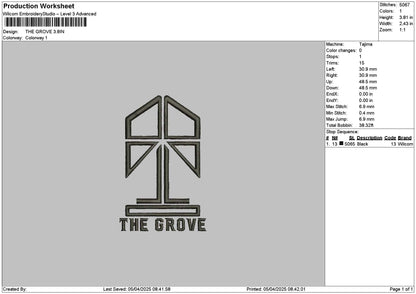 Grovetext Embroidery File 6 sizes