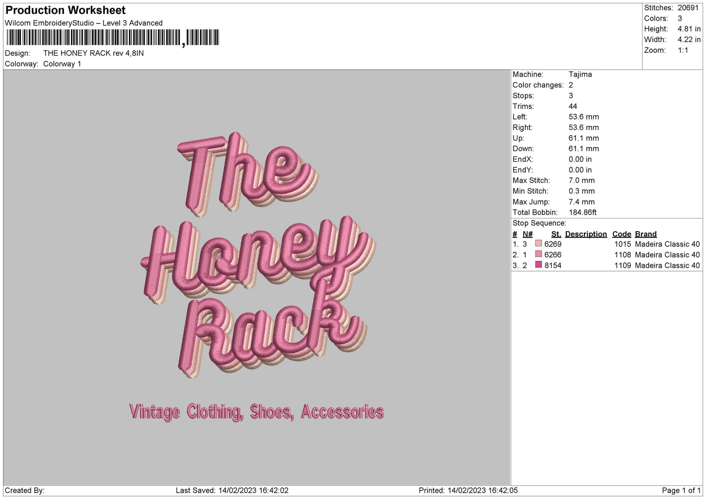 Honey Rack Embroidery File 6 sizes