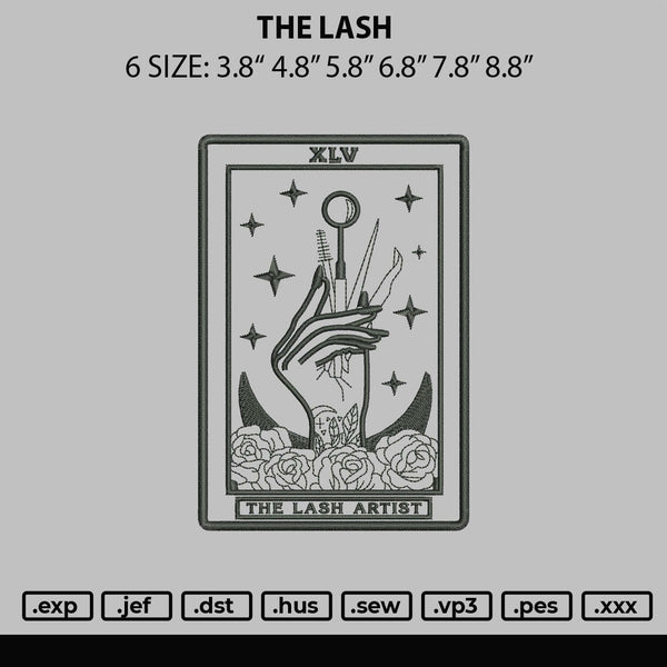 The Lash Embroidery File 6 sizes