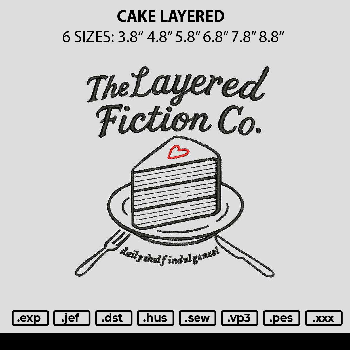 Cake Layered Embroidery File 6 sizes